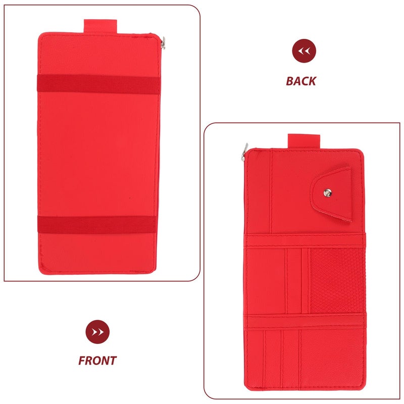 Universal Car Visor Organizer with Zipper Closure Eyeglasses Holder and Card Sleeve Easy Install - Image 4