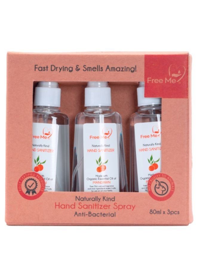 Free Me - Bundle Pack - Mosquito Repellent Citronella and Lemongrass 250ml and Mandarin Hand Sanitizer (3*80ml pack) - Image 1
