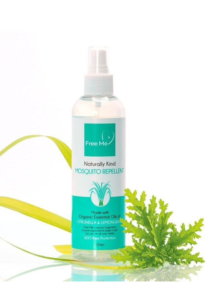 Free Me - Bundle Pack - Mosquito Repellent Citronella and Lemongrass 250ml and Mandarin Hand Sanitizer (3*80ml pack) - Image 1