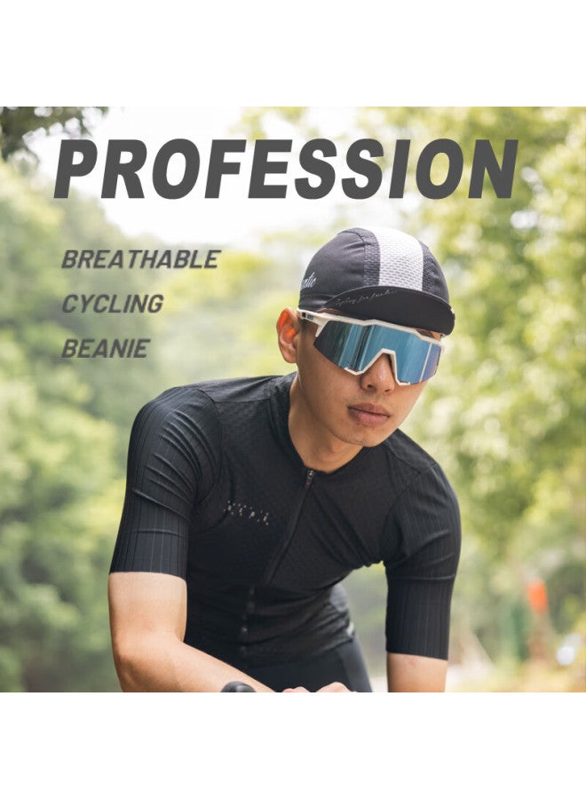 Sendik Santic Four-season Bicycle Helmet Inner Lining Cap Sports Cycling Small Cap For Men And Women, Chui Ai, Black And White, One Size Fits All - Image 2