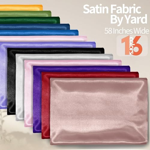 Filloxy Plain Silky Shine Satin Fabric Material for Fashion Design Stitching Multiple Use Includes Dress, Pillow Cover, Designer Cloths, Home Decor Material - 44" Hight (Rose, 6 Meter) - Image 5