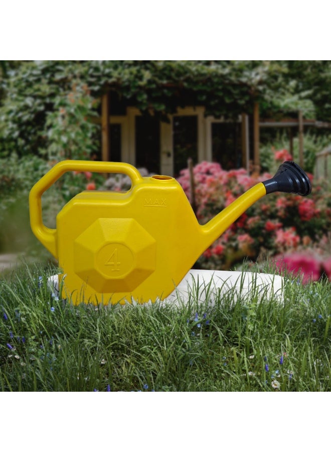 Polyethylene plant watering can - 4 liters (yellow) - Image 1