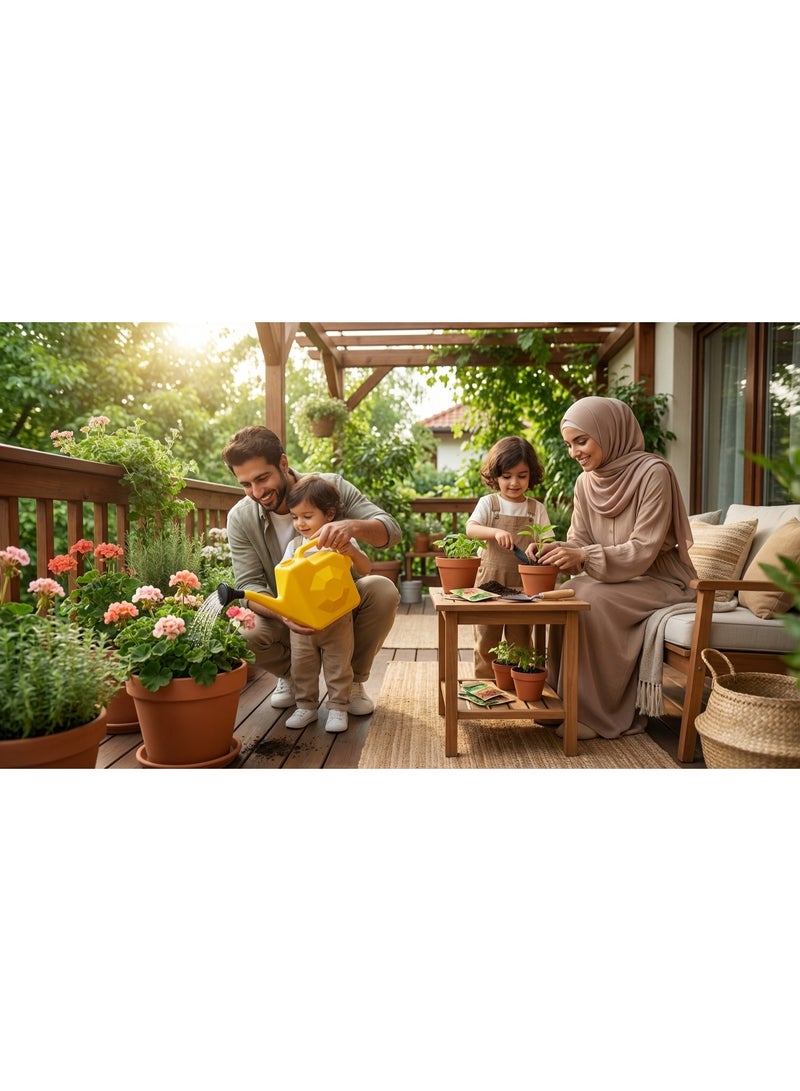 كنكة ري 4 لتر بفوهة طويلة لسقي النباتات بدقة – إبريق ري عملي للحديقة والبلكونة والزراعة المنزلية – مناسب للزهور والأعشاب والشتلات والنباتات الداخلية والخارجية (أصفر) - Image 3