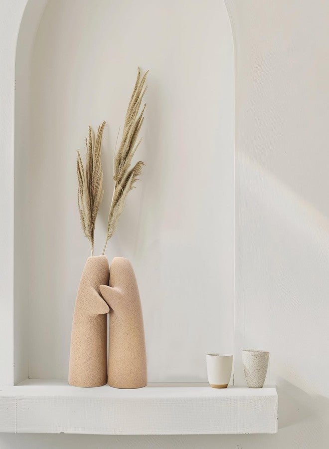 كادراما مجموعة كادراما من مزهريتين للزهور، مزهريات خزفية صغيرة من الطين لتزيين الطاولات والمداخل ورفوف الكتب وغرف المعيشة - Image 5