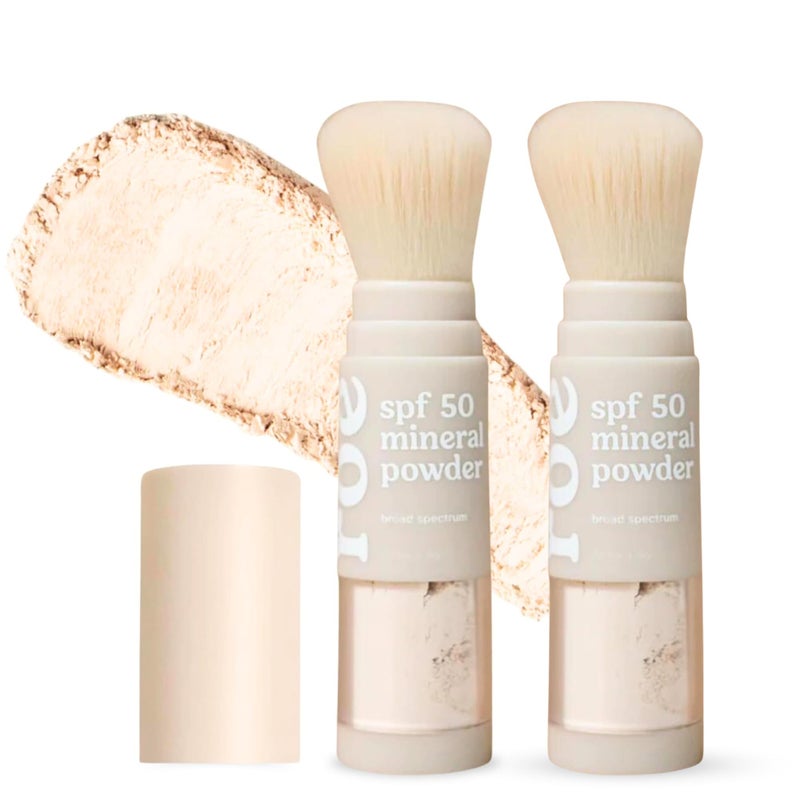 Roe Wellness- Kids SPF 50 Brush On Mineral Sunscreen Powder EWG Certified, Non-Toxic, Reef-Friendly, Easy to Apply for Kids, Babies & Parents (2Pack) - Image 1