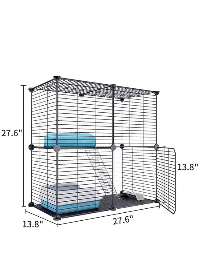 Small Animal Cage with Dense Dense Metal Wire 2x2x3 Cat Kitten, Ferret Crate  Kennels  Pet Playpen Indoor for Rabbit Puppy Bunny and Chinchilla 28L x 14W x 28H Inchs - Image 5