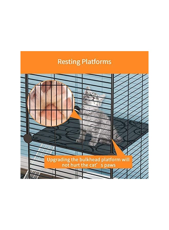Small Animal Cage with Dense Dense Metal Wire 2x2x3 Cat Kitten, Ferret Crate  Kennels  Pet Playpen Indoor for Rabbit Puppy Bunny and Chinchilla 28L x 14W x 28H Inchs - Image 2