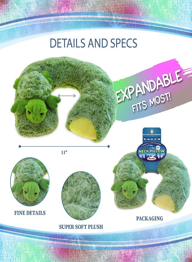 Puzzled DolliBu Sea Turtle Plush Neck Pillow - Soft Travel Neck Pillow Animal for Neck & Head Support, Cute Ocean Life Stuffed Pillow Accessory for Naps, Novelty Stuffed Animal Headrest for Kids & Adults - Image 2