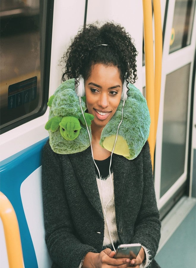 Puzzled DolliBu Sea Turtle Plush Neck Pillow - Soft Travel Neck Pillow Animal for Neck & Head Support, Cute Ocean Life Stuffed Pillow Accessory for Naps, Novelty Stuffed Animal Headrest for Kids & Adults - Image 4