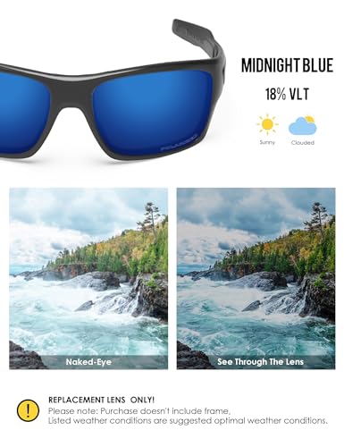 BLAZERBUCK Anti-salt Polarized Replacement Lenses for Oakley Turbine OO9263 - Midnight Blue - Image 3