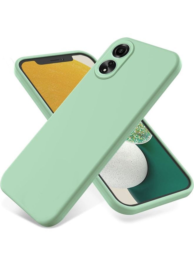 HuHa Case Cover For OPPO A78 4G Pure Color Liquid Silicone Shockproof Phone Case Green 