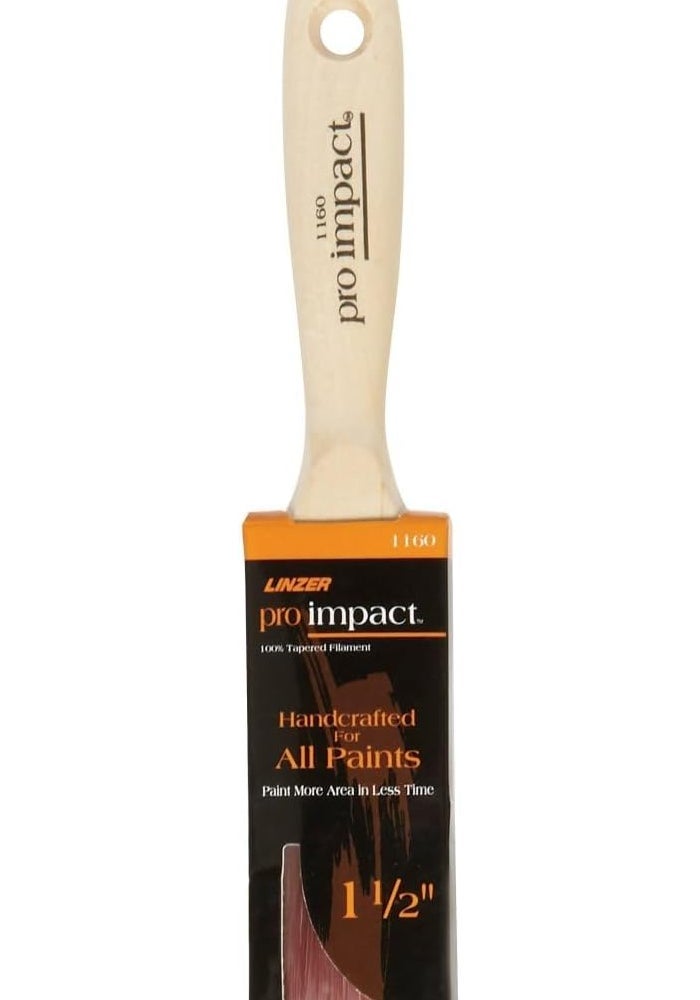 Linzer Pro Impact 1160 Varnish and Wall Brush, 1-1/2 Inch Width, Chiseled Polyester Blend