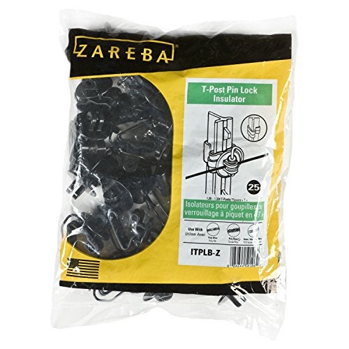 Zareba ITPLB-Z Pin-lock T-Post Insulator, 25 per Bag,Black - Image 2