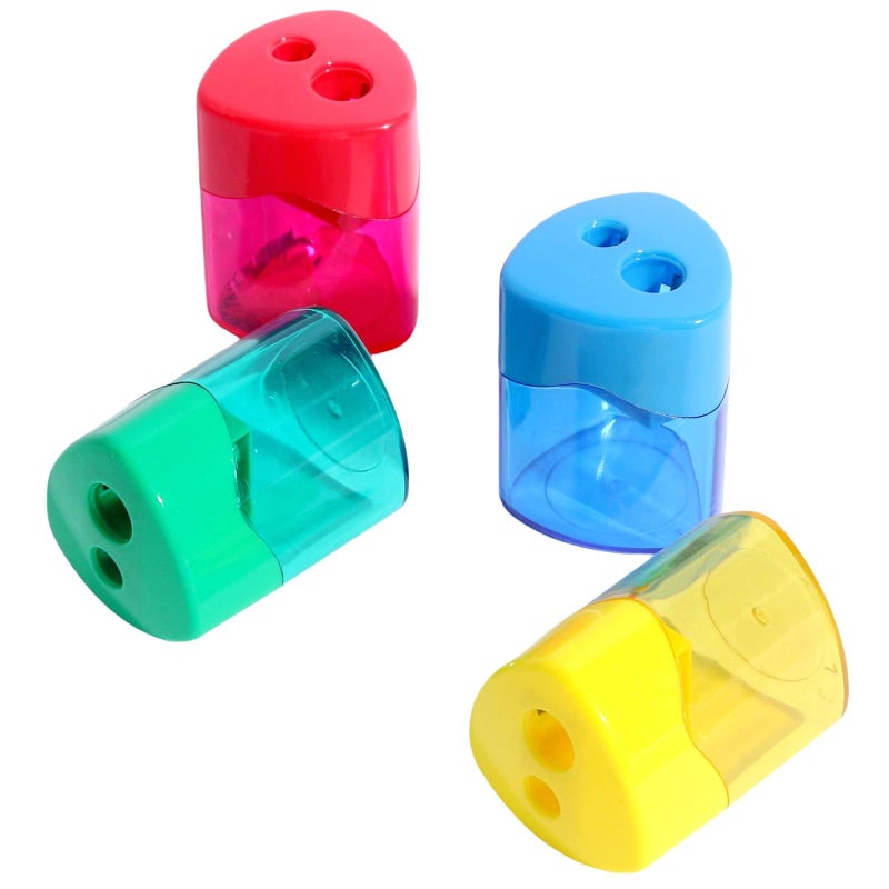 Blue Handheld Pencil Sharpener 4 Pack High Carbon Steel Blades With Lid - Image 2