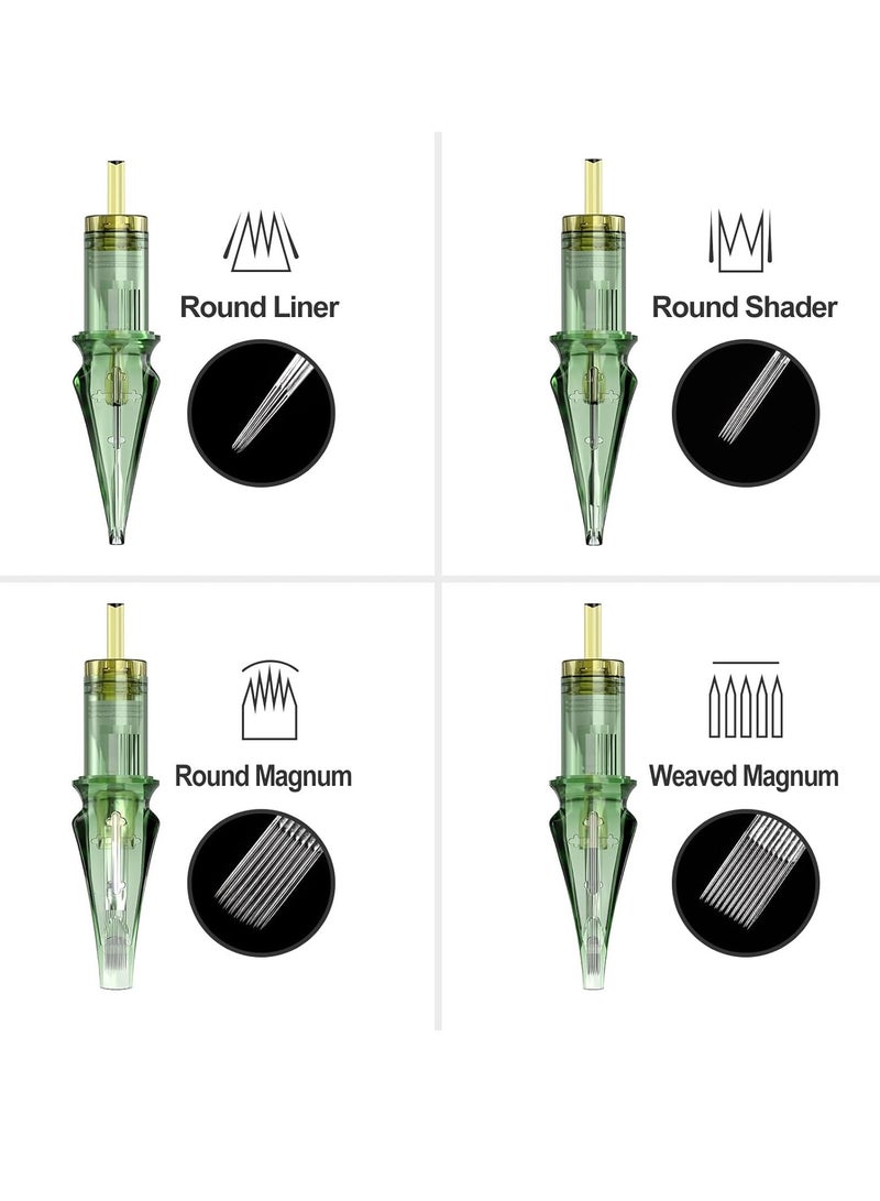 solong tattoo 50Pcs Tattoo Needles Assorted, Solong Pro Disposable Tattoo Needles Size #12 Round Liner -10Pcs each of 1RL,3RL,5RL,7RL,9RL Tattoo Cartridge Needles EN01S-50KIT-Q  - Image 4