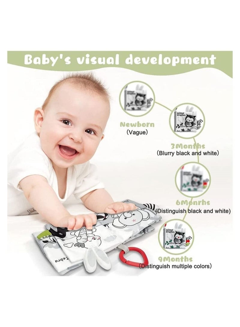 NIBEMINENT Baby Soft Cloth Book, 3D Touch Feel High Contrast Book , Activity Crinkle Books for Early Education - Image 3