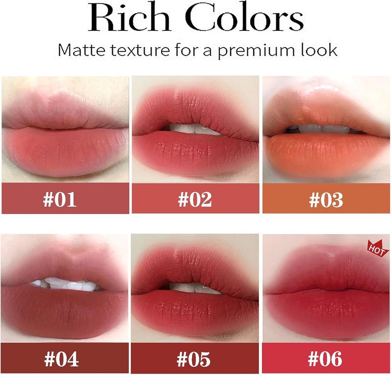 LuckNest 6 Colors Velvet Matte Liquid Lipstick set, Cute Rabbit Lip Glaze 2 in 1 Key Chain Lip Gloss Lip Stain, Waterproof Non-Stick Cup Long Lasting Lip Clay Cute Lip Makeup for Girls (A) - Image 2