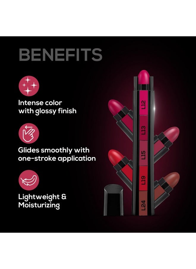 Renee - Fab 5 Glossy 5 In 1 Lipstick 7.5 Gm - Five Shades In One - Moisturizing & Nourishing, Long Lasting, Glossy Finish - Intense Color Payoff - Compact, Glides Smoothly With One-Stroke Application - Image 1
