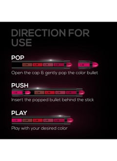 Renee Fab 5 Glossy 5 In 1 Lipstick 7.5 Gm - Five Shades In One - Moisturizing & Nourishing, Long Lasting, Glossy Finish - Intense Color Payoff - Compact, Glides Smoothly With One-Stroke Application  - Image 4