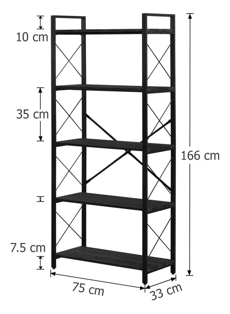 Masa Furniture Black MDF and Steel Display Unit - 166 x 75 x 33 cm from Masa Furniture - Image 2