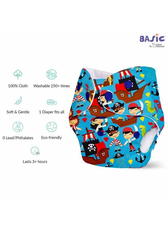 Superbottoms - Basic Pack Of 3 Assorted Cloth Diaper For Baby ; Washable & Reusable Cotton Cloth Diaper ; 03 Years ; Freesize ; Adjustable ; Reduces Rash ; With Quick Dry Pad Insert - Image 1