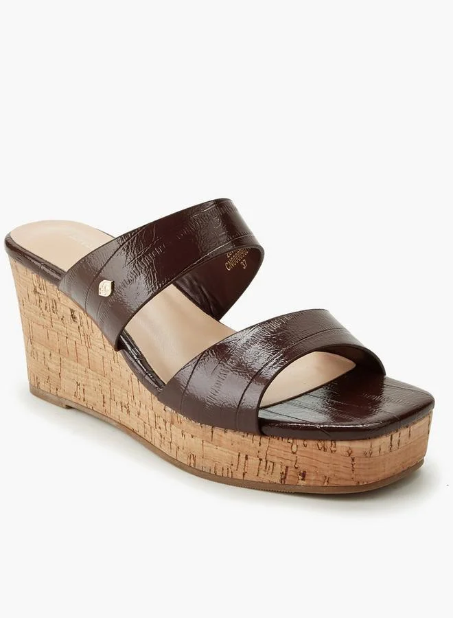 Surestep Women Textured Wedge Heel Sandals