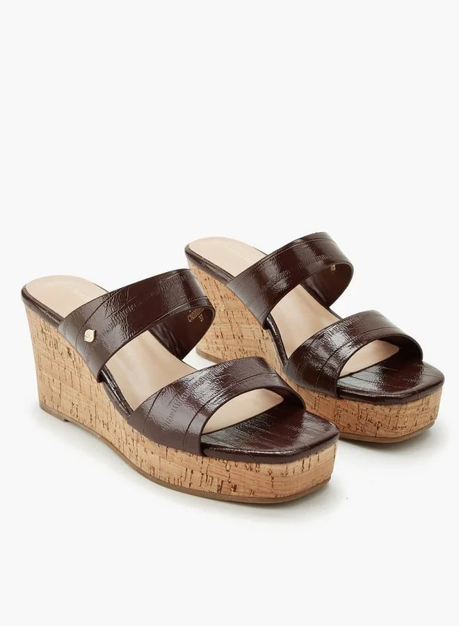 Surestep Women Textured Wedge Heel Sandals