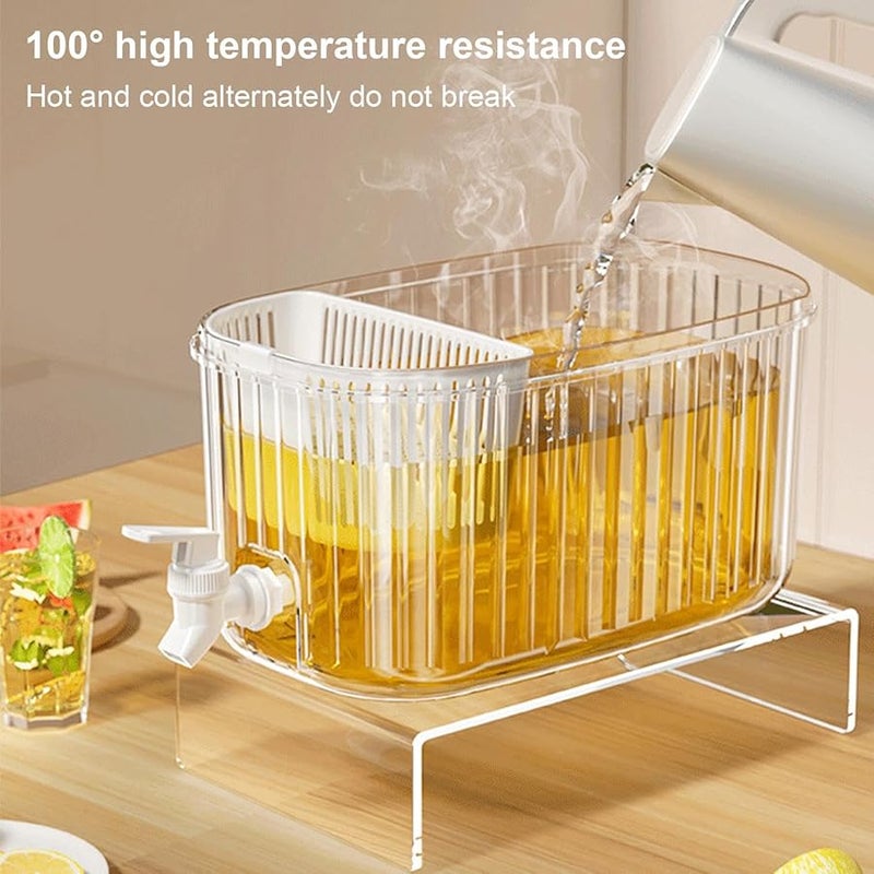 Size A 5 5L Fridge Water Dispenser With Tap Cold Bubble Bucket For Juices Cocktails Tea - Image 3
