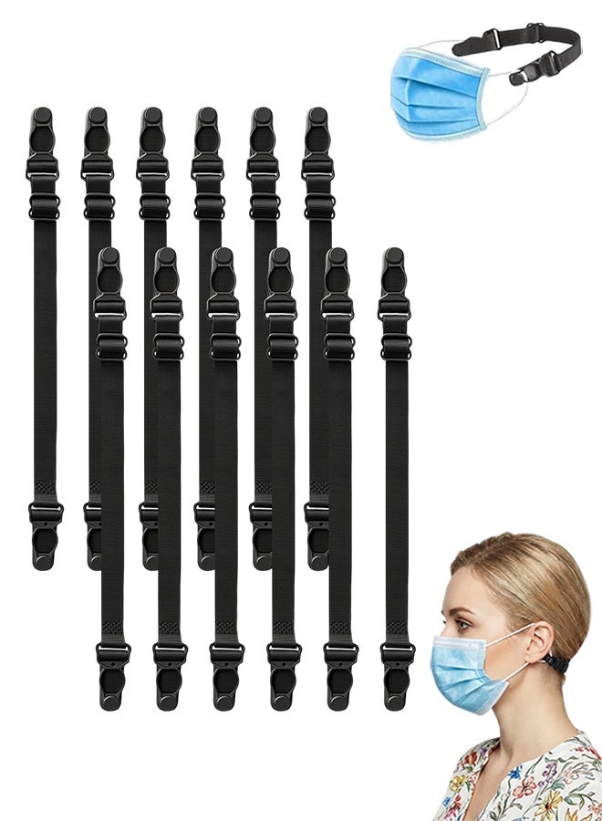 12 Pcs Adjustable Back-of-Head Mask Extender Straps, Comfortable Fit Mask Ear Saver Holders to Protect Ears for Daily Use - Image 1
