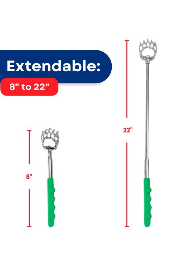 RMS 5 Pack Telescoping Back Scratcher - Extendable Telescope Back Scratchers - Bear Claw Metal Telescopic Backscratcher Eliminating Back Itching in Black, Blue, Green, Purple, Red Color - Image 2