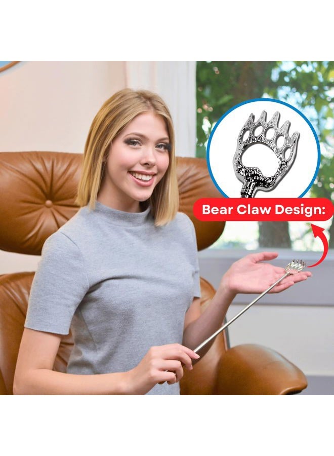 RMS 5 Pack Telescoping Back Scratcher - Extendable Telescope Back Scratchers - Bear Claw Metal Telescopic Backscratcher Eliminating Back Itching in Black, Blue, Green, Purple, Red Color - Image 3