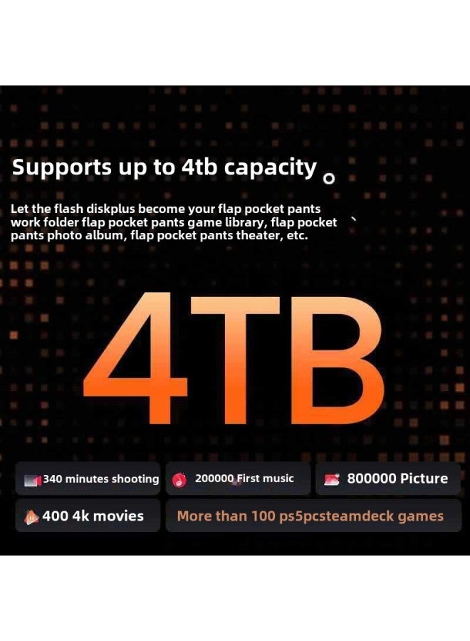 Flash Disk Plus Magnetic Hard Disk Box Active Heat Dissipation Support SSD Read 4TB Large Capacity Mobile Hard Disk-Color:Silver - Image 5