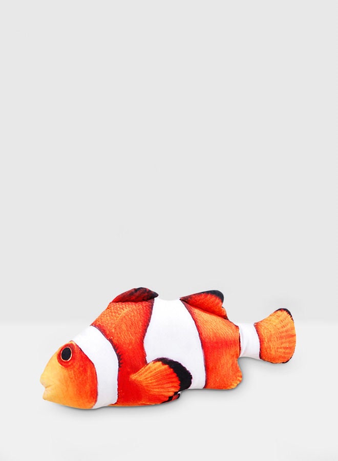 NIBEMINENT Vivid Artificial Fish Shape Cat Chew Toy Orange/White 25grams