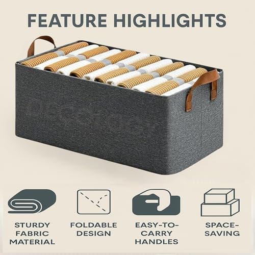 DecoLogy Collapsible Fabric Storage/Cubes Organizer with Handles/Foldable Storage Baskets for Organizing/Toys/Books/Shelves/Closet/Large Storage Box (Wire Cloth Storage Box, 4PCS) - Image 3