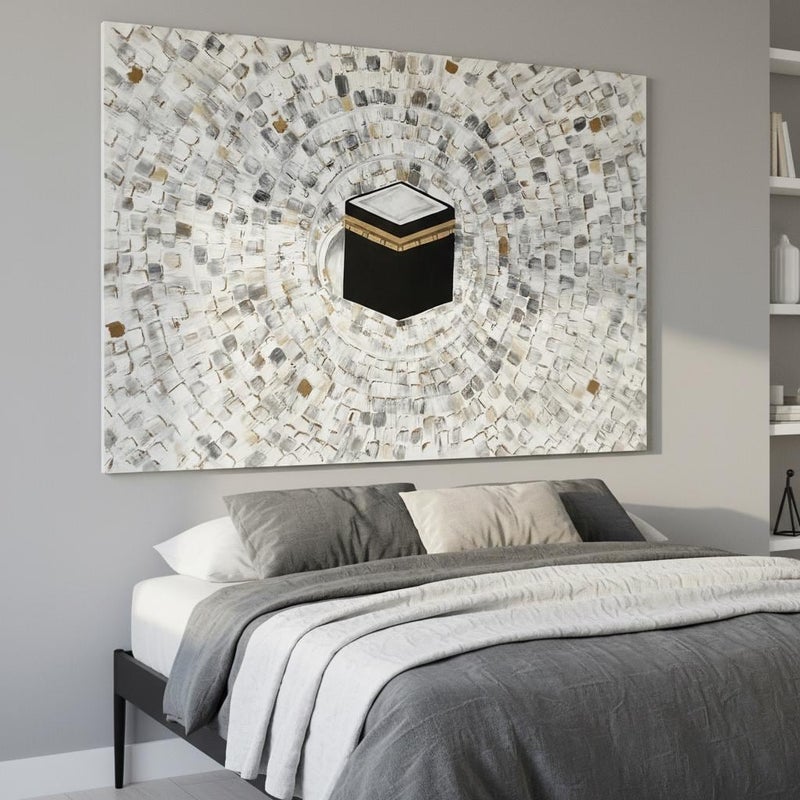 TNESSENTIAL Textured Kaaba Wall Art | Abstract Islamic Mecca Print - Image 3