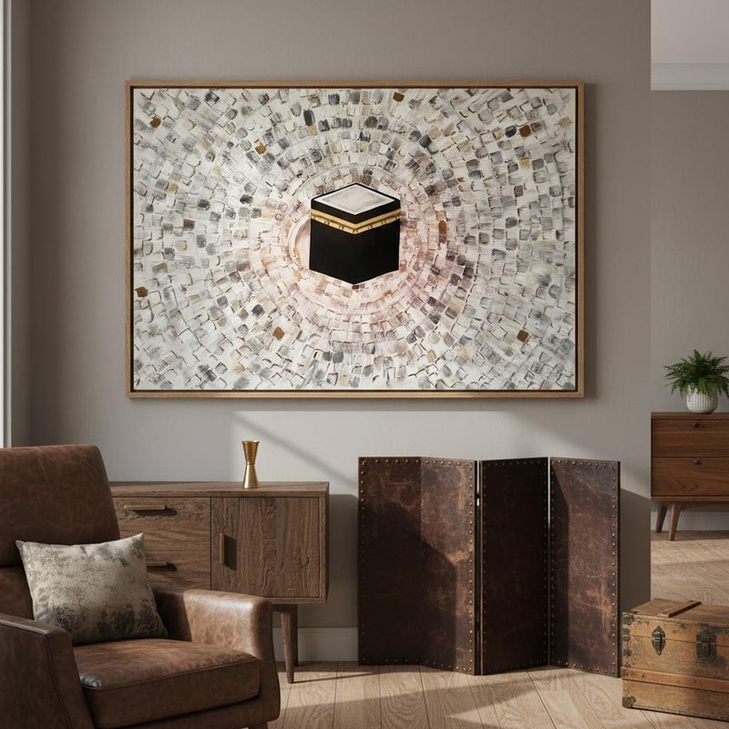 TNESSENTIAL Textured Kaaba Wall Art | Abstract Islamic Mecca Print - Image 4