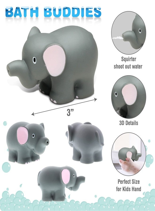 Puzzled DolliBu Elephant Bath Buddy Squirter - Floating Elephant Rubber Bath Toy, Fun Water Squirting Bathtime Play For Toddlers, Soft Wild Life Animal Toy For The Bathtub, Beach & Pool for Kids - 3 Inch - Image 2