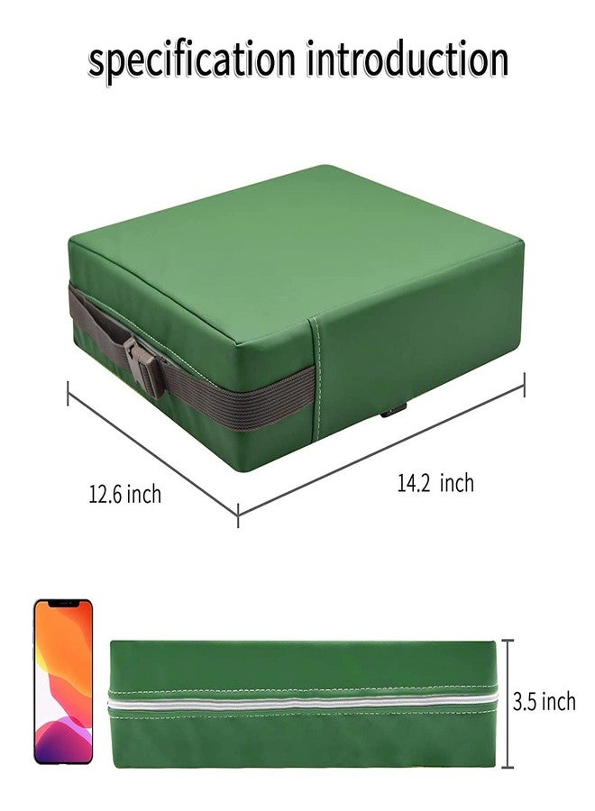 SMZCTYI Toddler Booster Seat for Dining Table, PU Washable Double Safe Straps Non-Slip Bottom Booster Seat Dining Toddler, Portable Travel Increasing Cushion (Dark Green) - Image 3