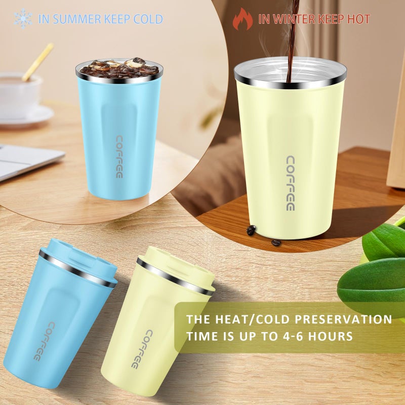 CS COSDDI 12 oz Stainless Steel Vacuum Insulated Tumbler - Coffee Travel Mug Spill Proof with Lid - Coffee Cups for Keep Hot/Ice Coffee Tea and Beer - Image 4