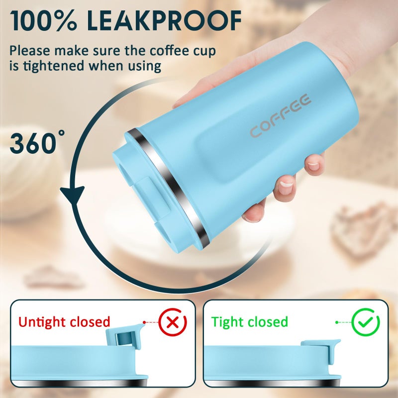 CS COSDDI 12 oz Stainless Steel Vacuum Insulated Tumbler - Coffee Travel Mug Spill Proof with Lid - Coffee Cups for Keep Hot/Ice Coffee Tea and Beer - Image 1