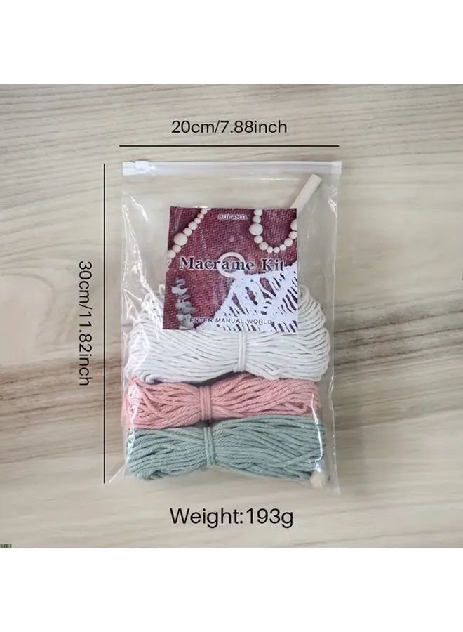 Leaf Tapestry Macrame Kit for Beginner Home Decor Army Green - Image 3
