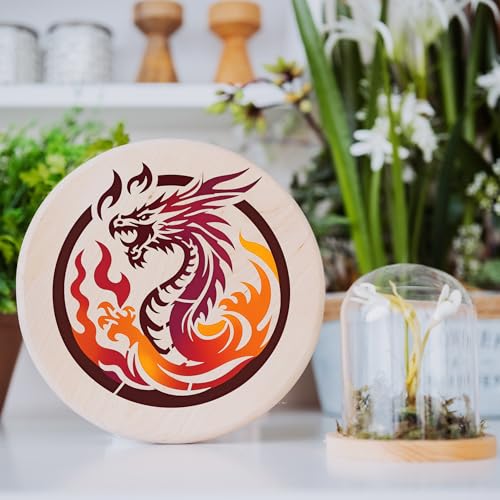 Keluna Dragon Stencils for Painting - 30 Pcs Reusable Pterosaur Moon Star Crafts Templates Dragon Themed Stencils for Painting onWood Wall DIY Art Craft Canvas Fabric Home Décor - Image 5