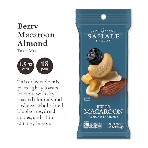 Sahale Snacks Berry Macaroon Almond Trail Mix 15 oz Grab Go Bag 18 Pack DryRoasted Deluxe Mixed Nuts Coconut Blueberries Apples NonGMO Kosher Trail Mix Certified GlutenFree Snacks - Image 3