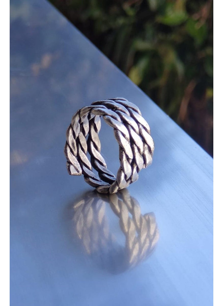 The Collection 3 Piece Ace of Spades Playing Card Spiral Silver Plated Adjustable Ring Set  - Image 4