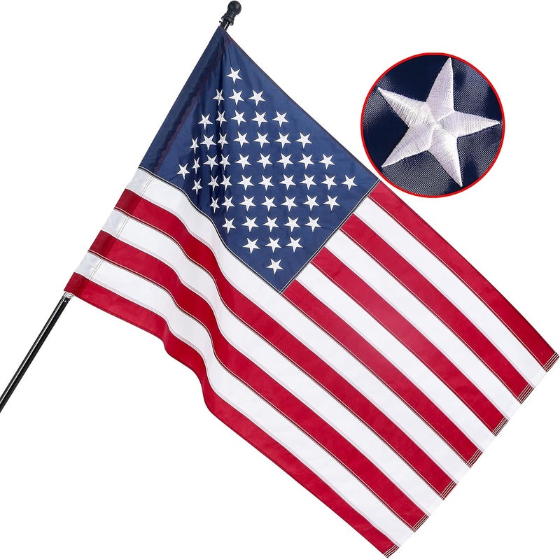 DANF FLAG American Flag 2x3 ft Pole Sleeve Style: Longest Lasting US Sleeved Flag Made from Nylon, Embroidered Stars, Sewn Stripes, UV Protection Perfect for Outdoors! USA Flag - Image 1