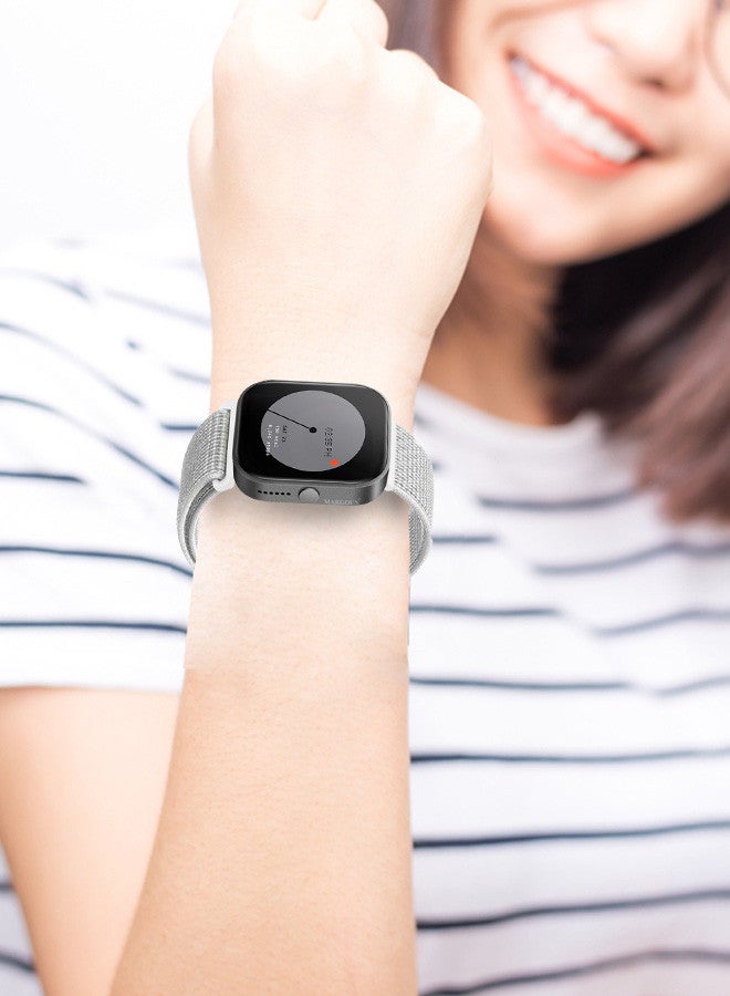 CATANES (for Nothing Watch Pro 22mm) Nylon Strap,Quick Release Bands for Women Men Sport Wristband Strap Light Grey - Image 4