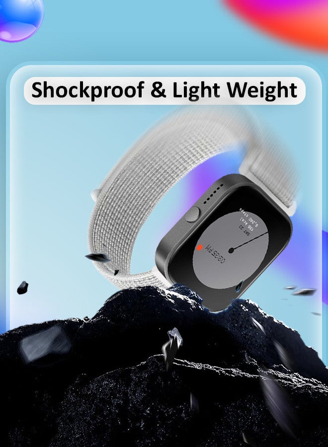 CATANES (for Nothing Watch Pro 22mm) Nylon Strap,Quick Release Bands for Women Men Sport Wristband Strap Light Grey - Image 3