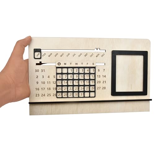 AARGKRAFT Sliding Perpetual Calendar - Durable MDF Wood, Modern Design, Easy-to-Use Date Tracker, 7-inch Height - Image 5