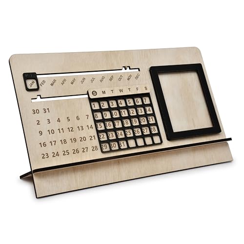 AARGKRAFT Sliding Perpetual Calendar - Durable MDF Wood, Modern Design, Easy-to-Use Date Tracker, 7-inch Height - Image 2