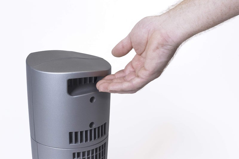 Lasko Wind Tower Platinum Compact Desktop Fan for Home with 3 Speeds, Widespread Oscillation, 14", Gray, 4910 - Image 4
